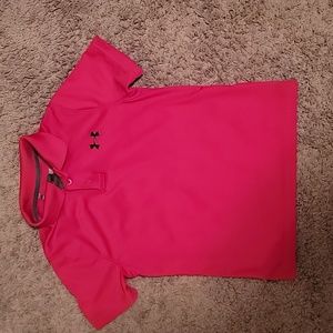 Under Armour boys red polo shirt size Small